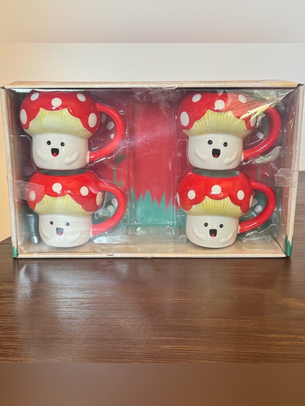 Happy Mushroom Mugs - Set of 4